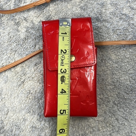 Louis Vuitton Monogram Vernis Green Cigarette Case Pochette TH0012 Rouge Red - Picture 15 of 16